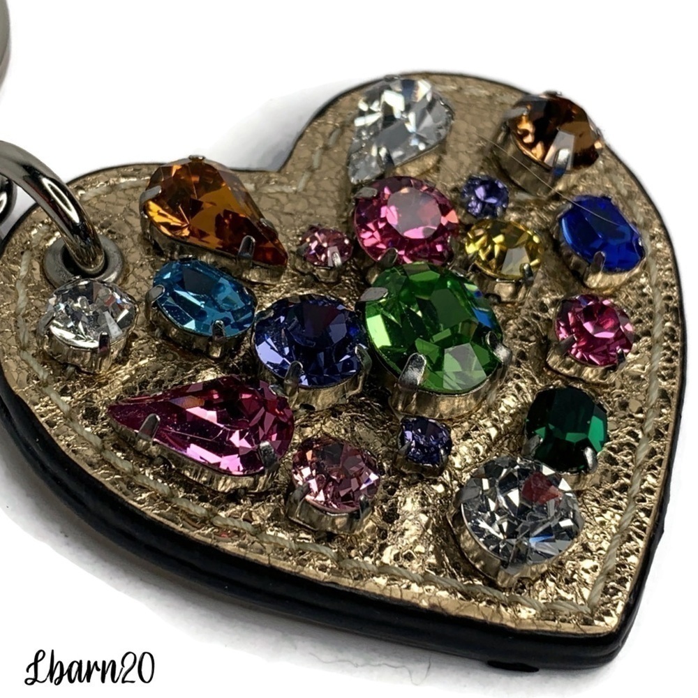 ❤️ Coach Multicolored Jewel Crystal HEART Keychain - Picture 6 of 7